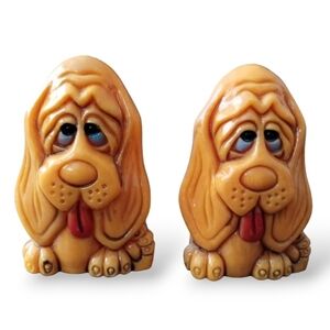 Mid-Century Bloodhound Celluloid Salt and Pepper Shakers